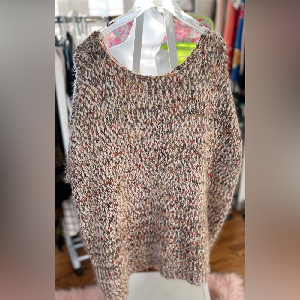 World Market bubble knit boxy poncho sweater